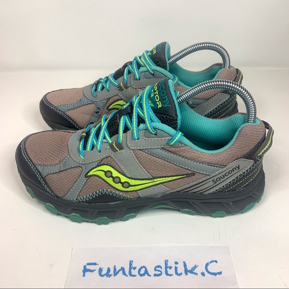 ❌SOLD❌Saucony Grid Raptor TR S15283-2, Gray & Teal, Womens Running Shoes Size: 9 - Picture 3 of 13